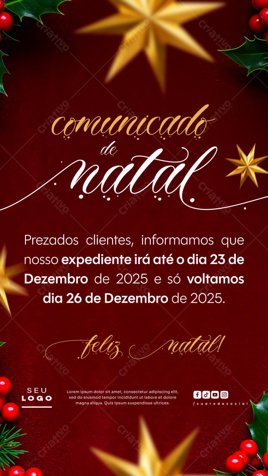 Flyer de Natal PSD Editável