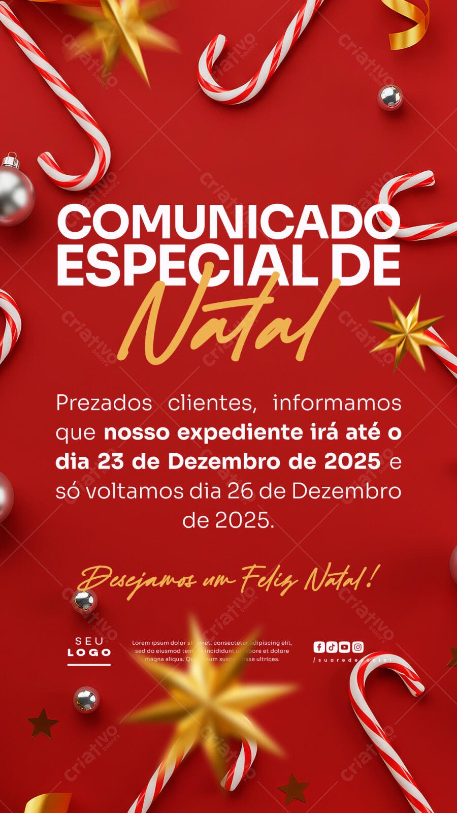 Comunicado Natalino PSD Editável