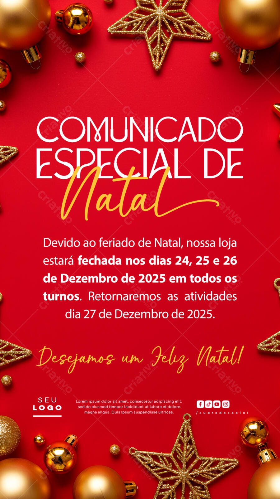 Comunicação Natalina PSD Editável