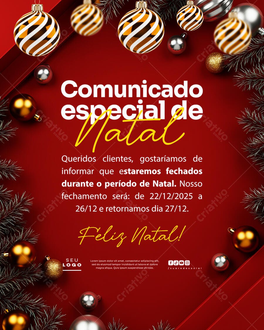 Flyer de Natal PSD Editável