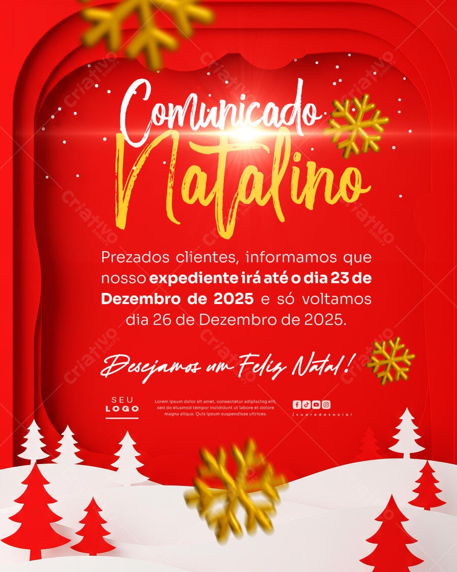 Comunicado Natalino PSD Editável