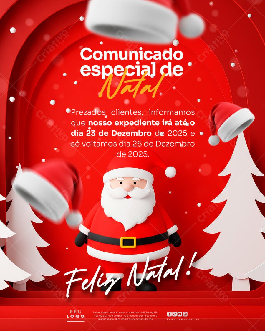 Flyer Natalino com Papai Noel PSD Editável