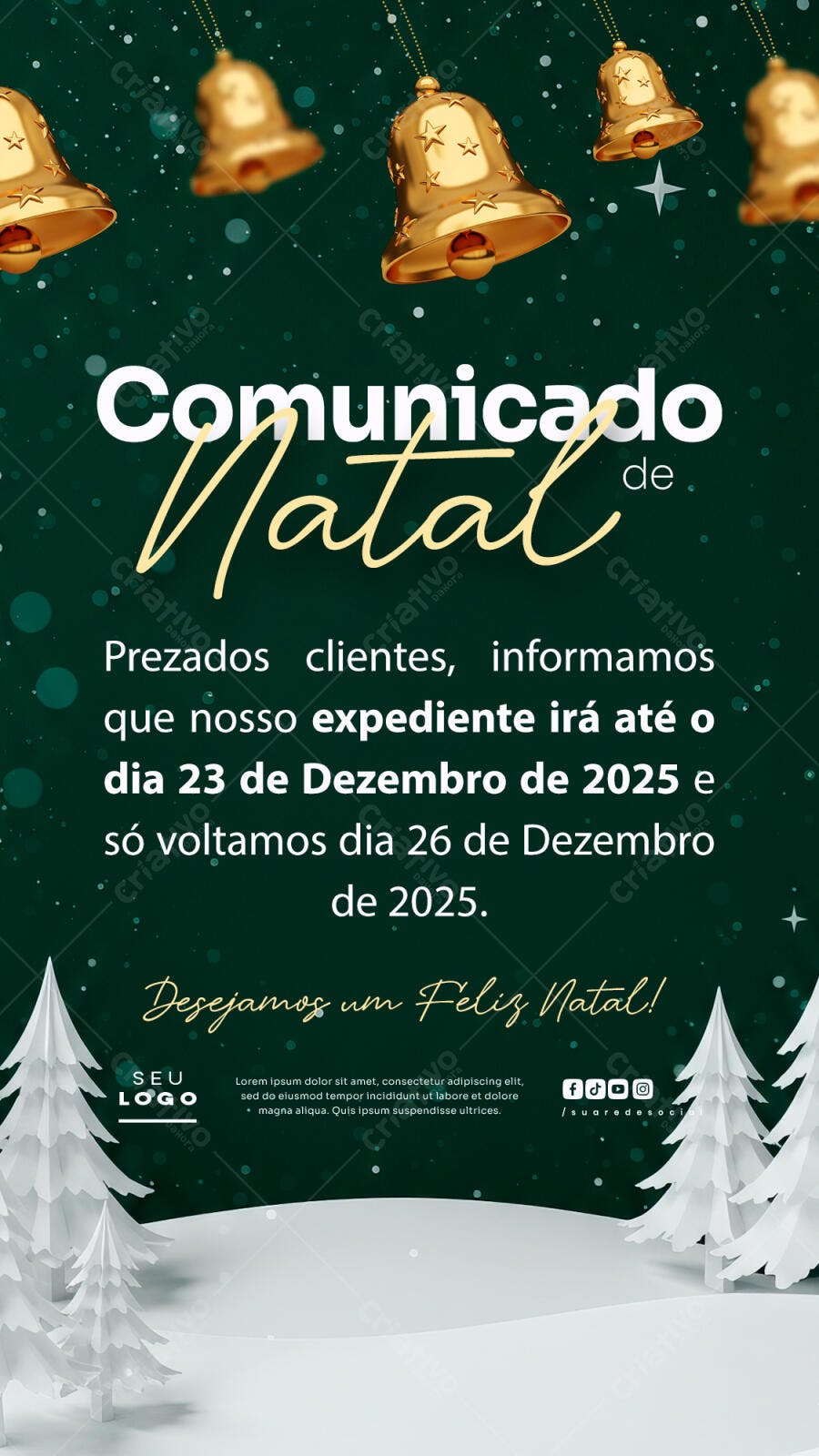 Comunicado Natalino PSD Editável
