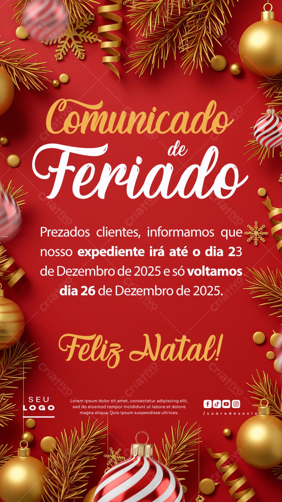 Flyer de Boas Festas PSD Editável