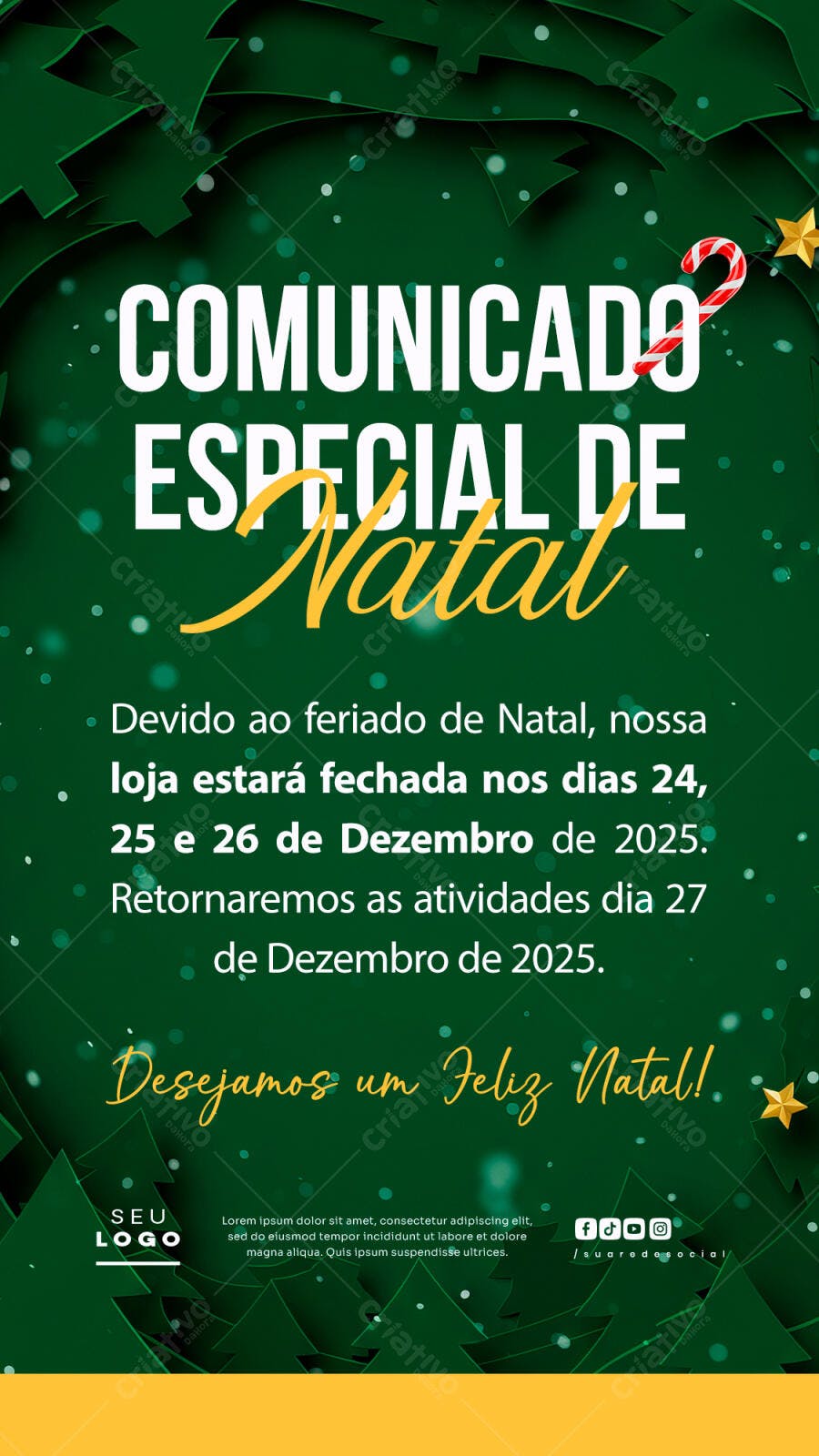 Comunicado Natalino PSD Editável