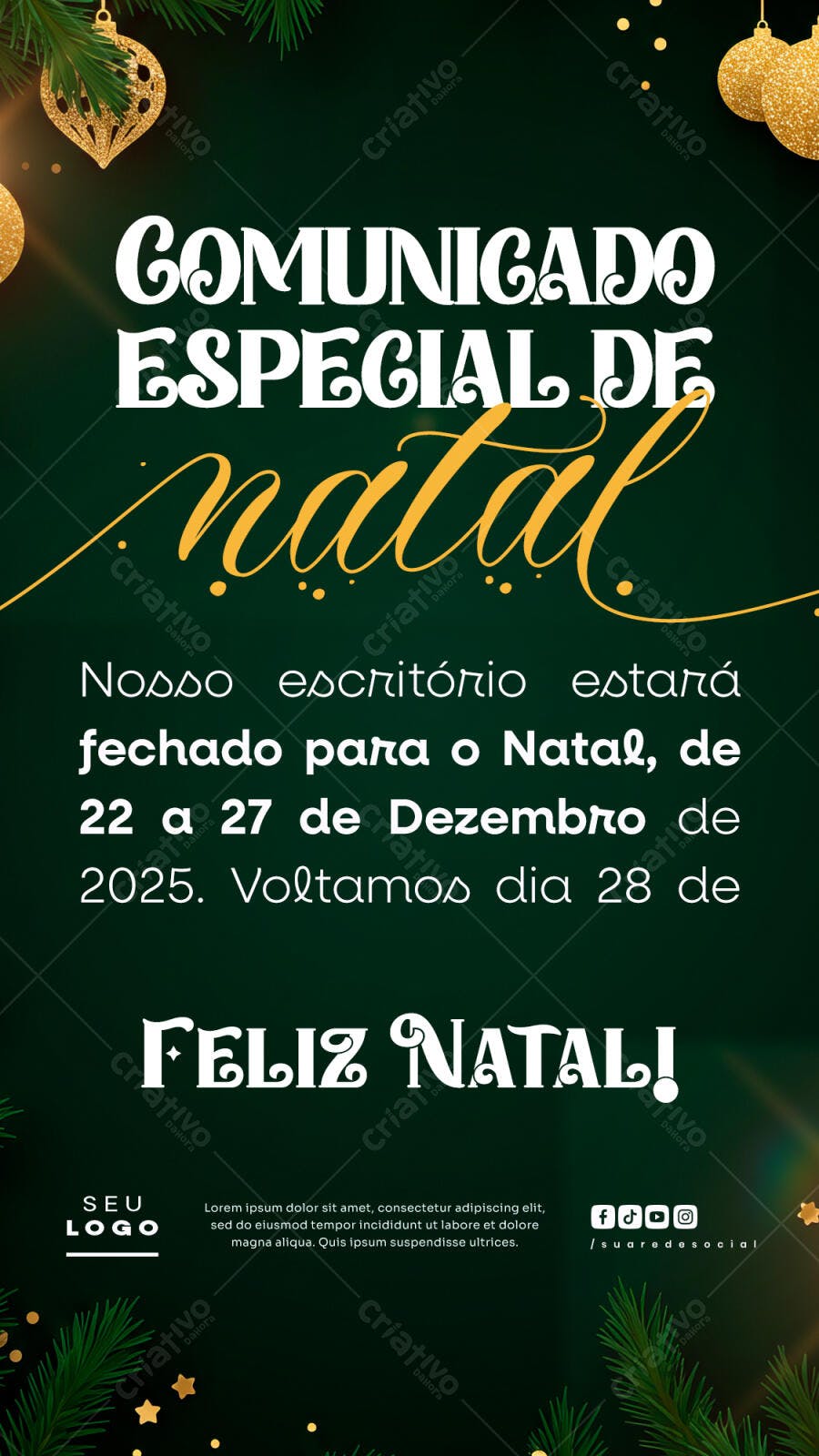 Flyer para Comunicação Natalina PSD Editável