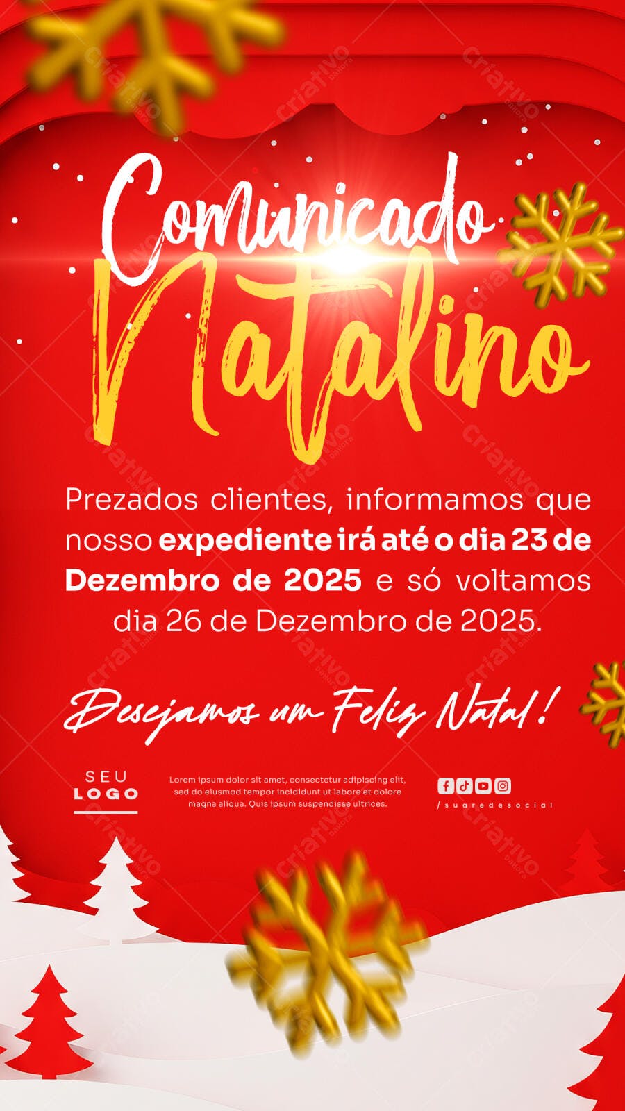 Comunicado Natalino PSD Editável