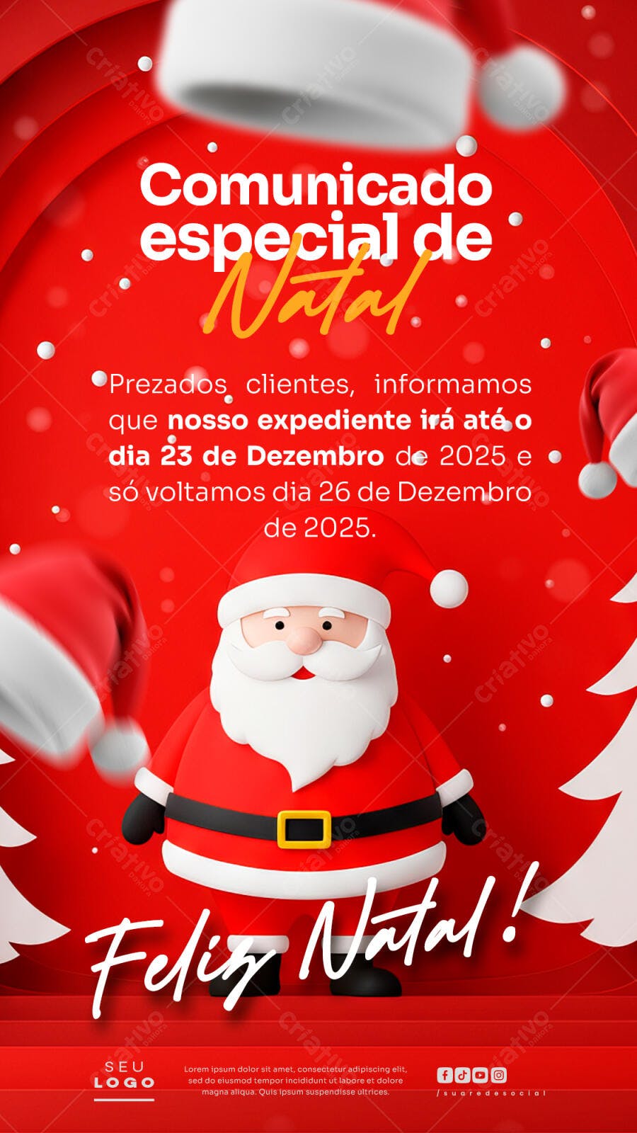 Comunicado Natalino PSD Editável