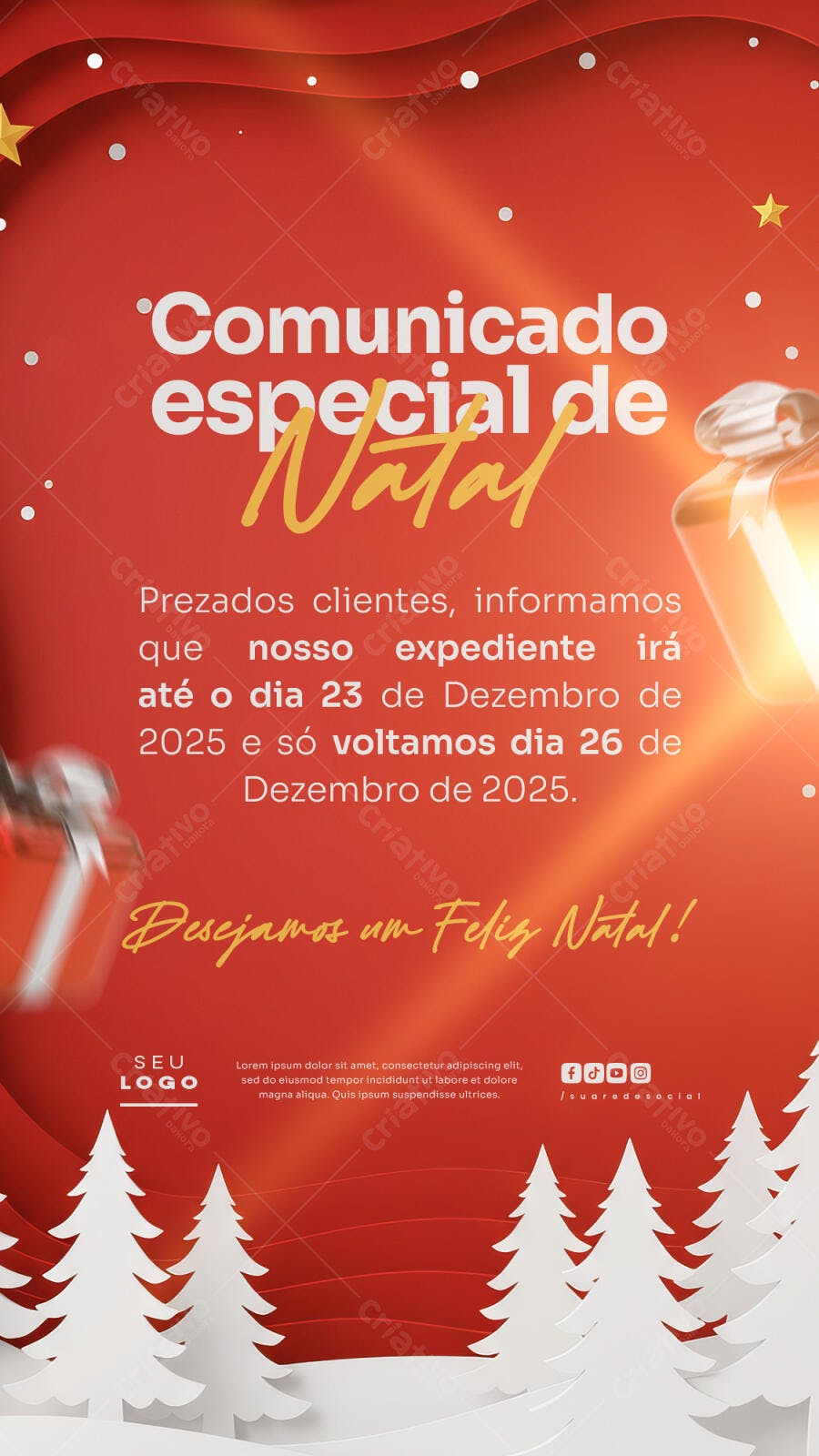 Comunicado Natalino PSD Editável