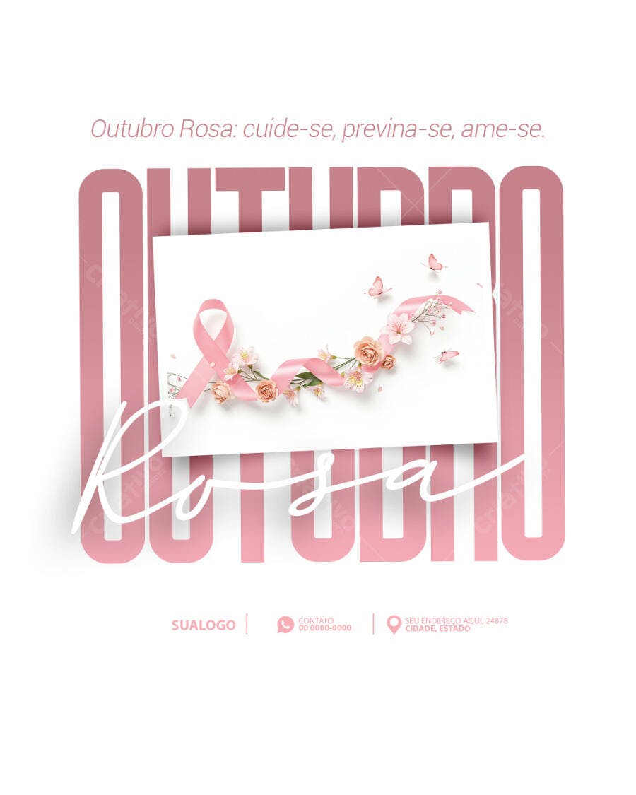 Flyer Outubro Rosa PSD Editável