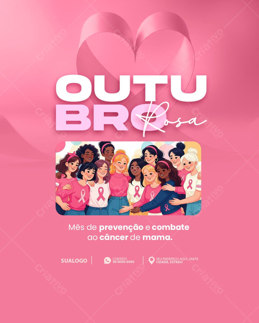 Flyer Outubro Rosa PSD Editável