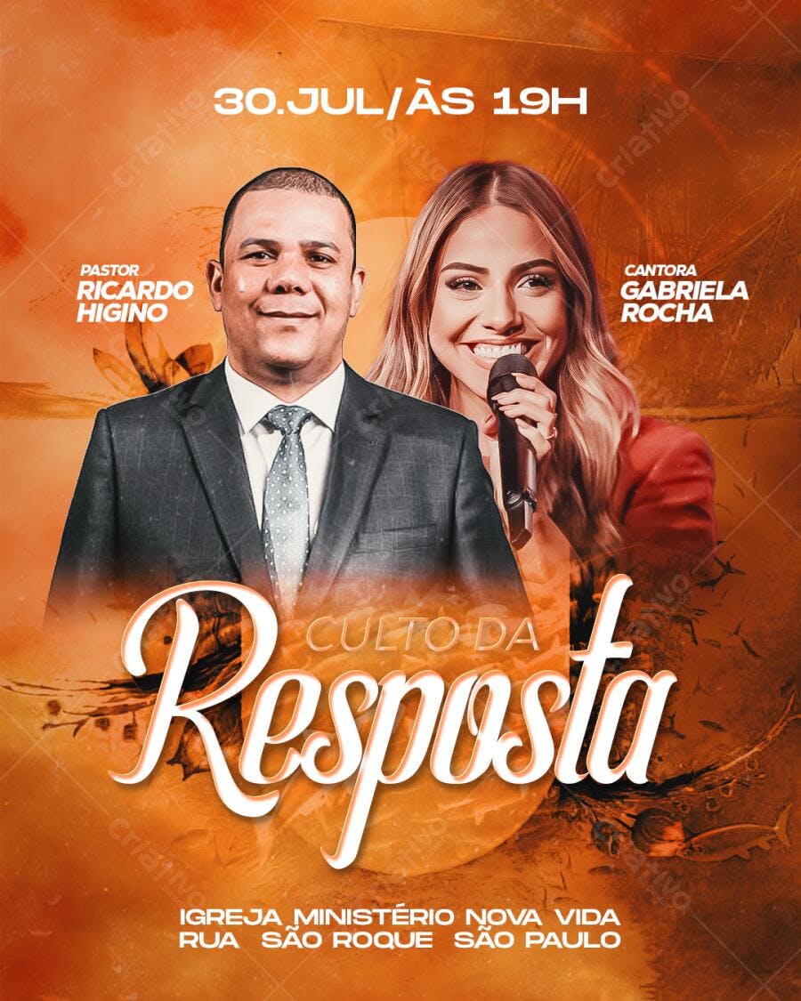 Flyer Culto da Resposta PSD Editável
