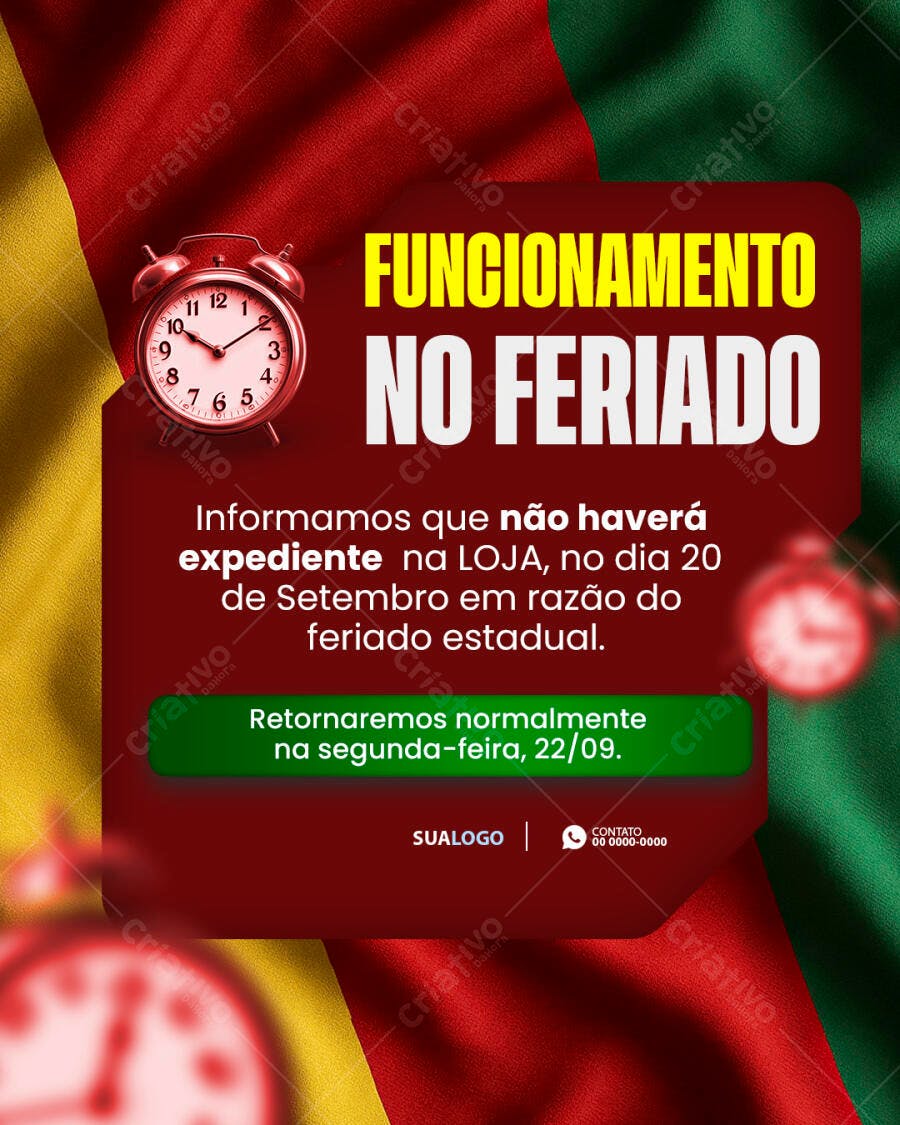 Flyer Feriado Estadual PSD Editável