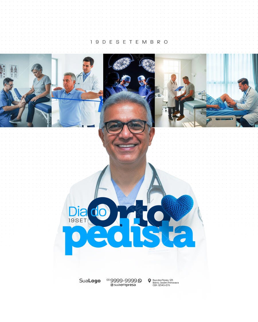 Flyer Dia do Ortopedista PSD Editável