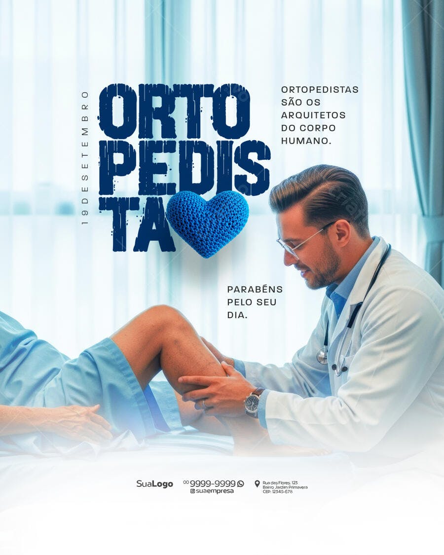Postagem Dia do Ortopedista PSD Editável