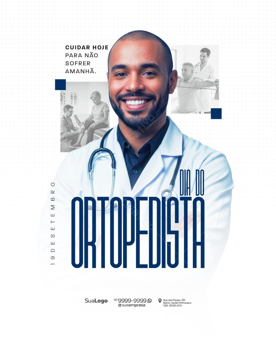Flyer Dia do Ortopedista PSD Editável