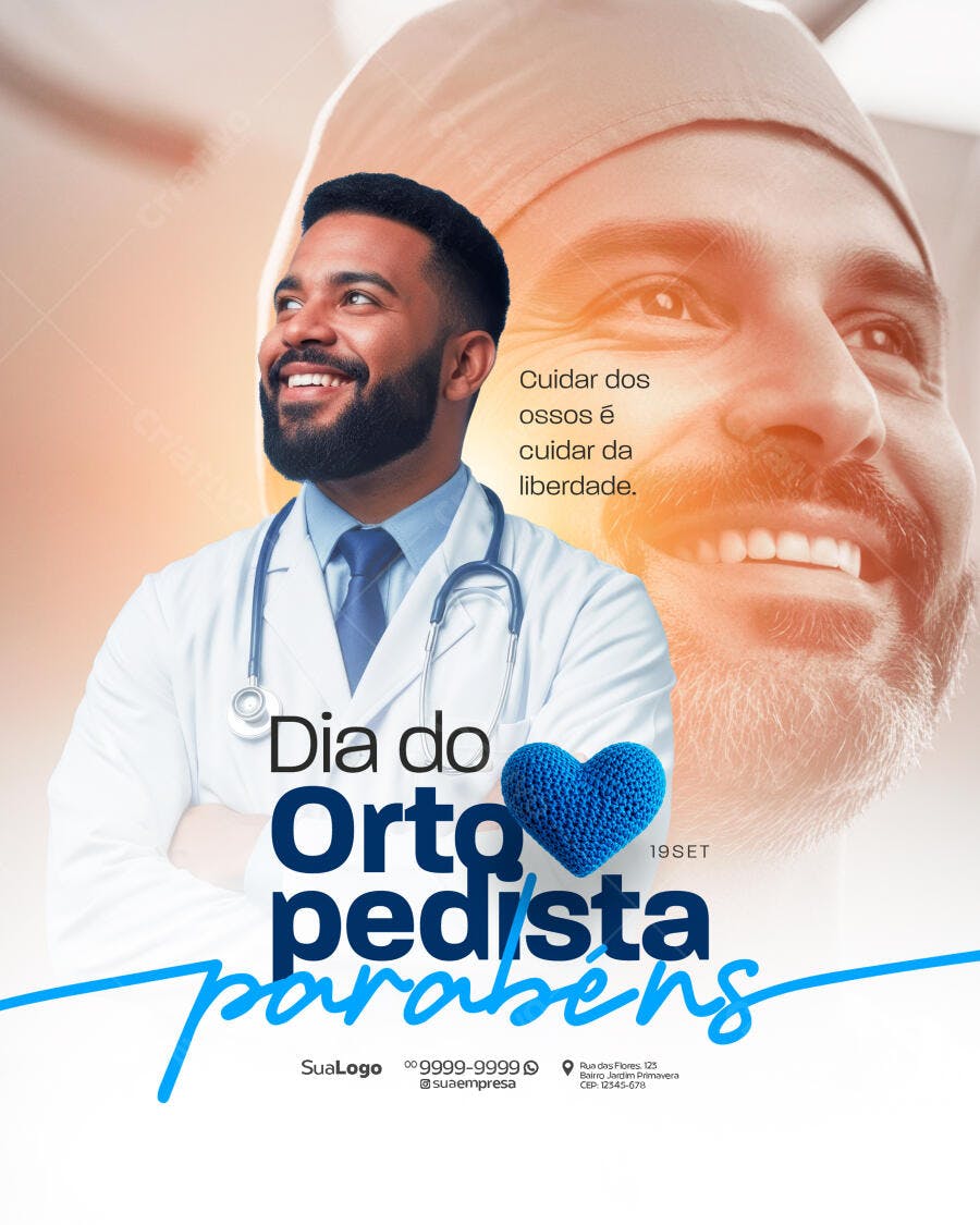 Flyer Dia do Ortopedista PSD Editável