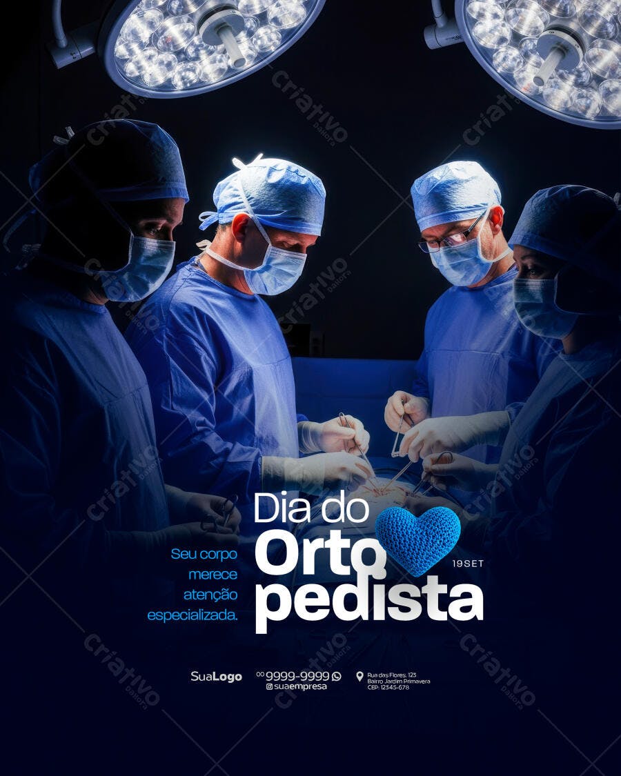 Flyer Dia do Ortopedista PSD Editável