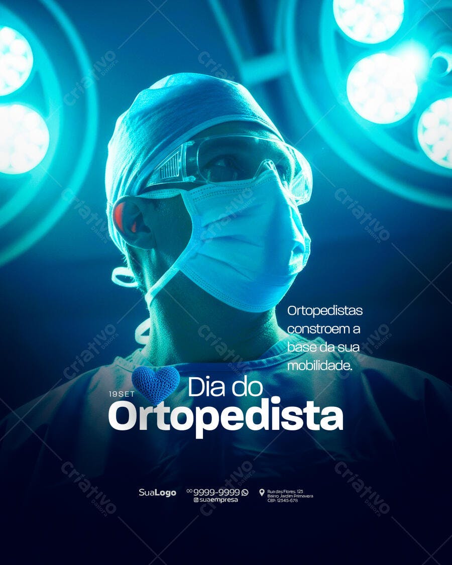 Flyer Dia do Ortopedista PSD Editável