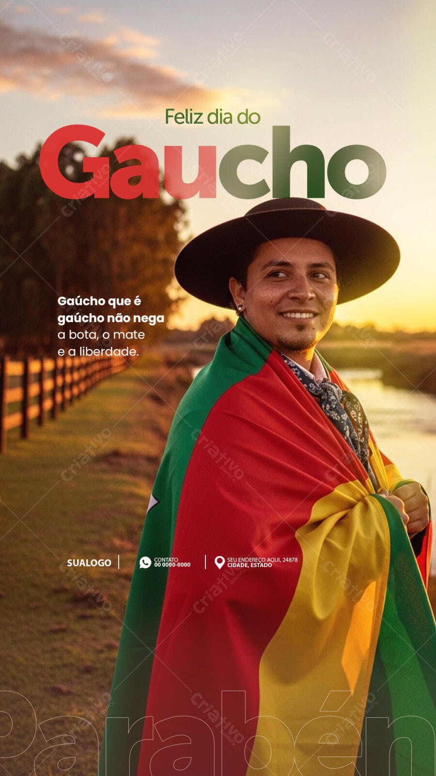 Flyer Dia do Gaúcho PSD Editável