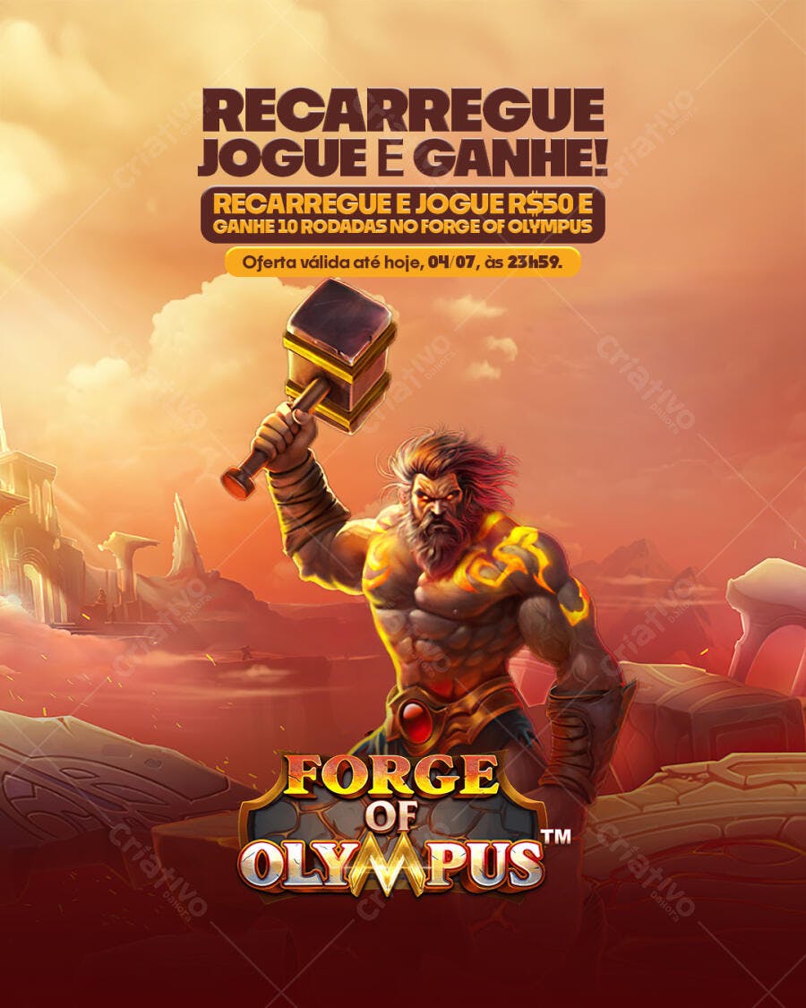 Banner Promocional Forge of Olympus PSD Editável