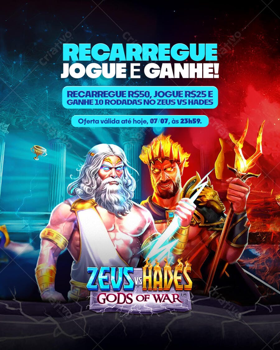 Flyer Promoção Zeus vs Hades PSD Editável