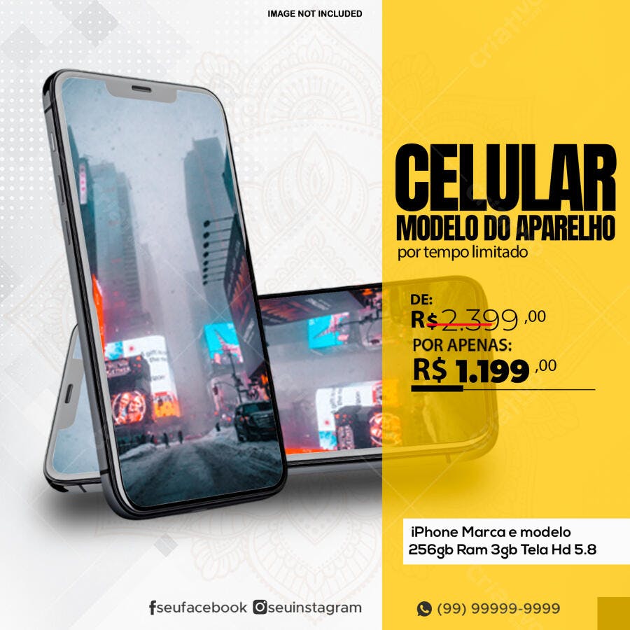 Anúncio Promocional Celular PSD Editável