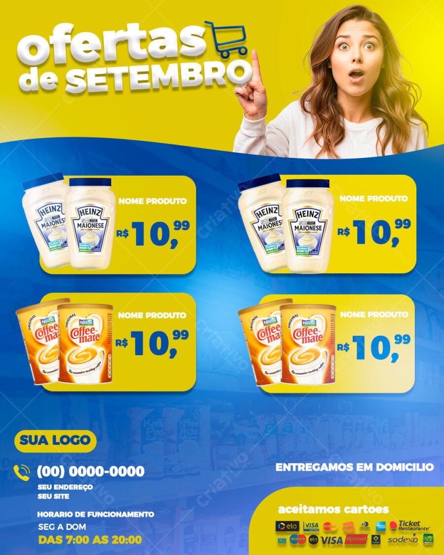 Flyer Ofertas de Setembro PSD Editável