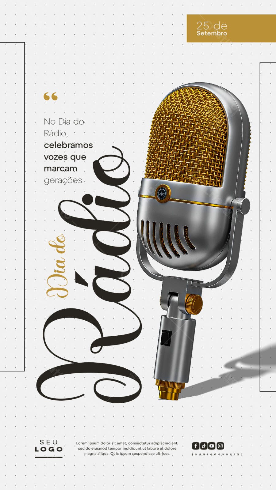 Flyer Dia Mundial do Rádio PSD Editável