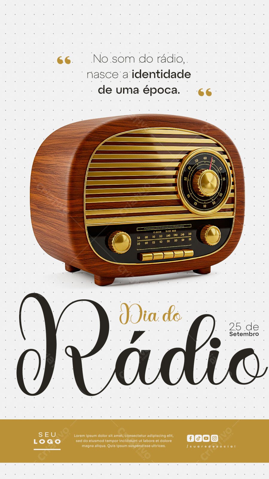 Flyer Dia do Rádio PSD Editável