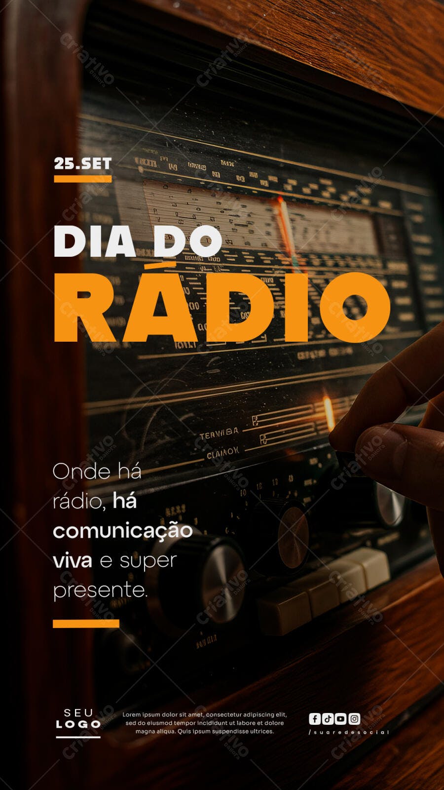 Flyer Dia do Rádio PSD Editável