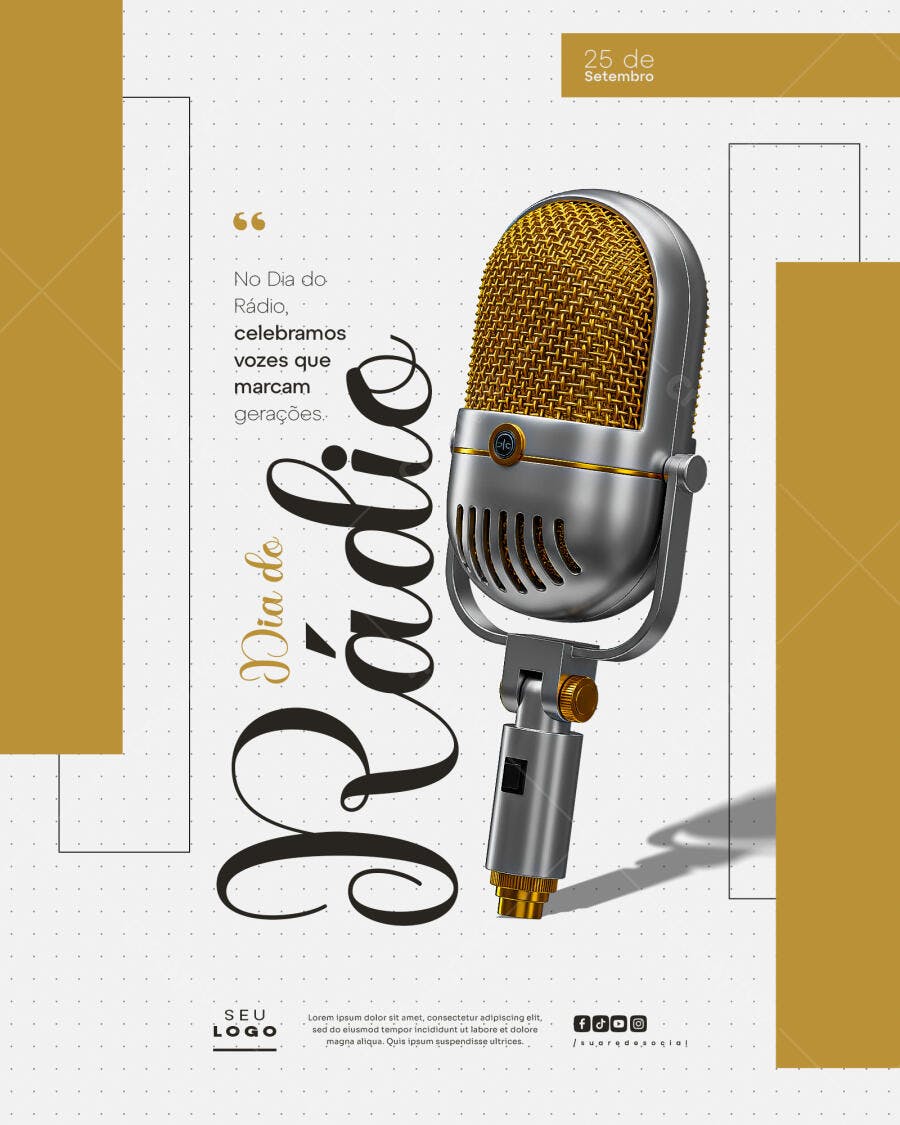 Flyer Dia do Rádio PSD Editável