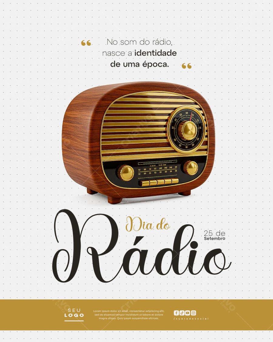 Flyer Dia do Rádio PSD Editável
