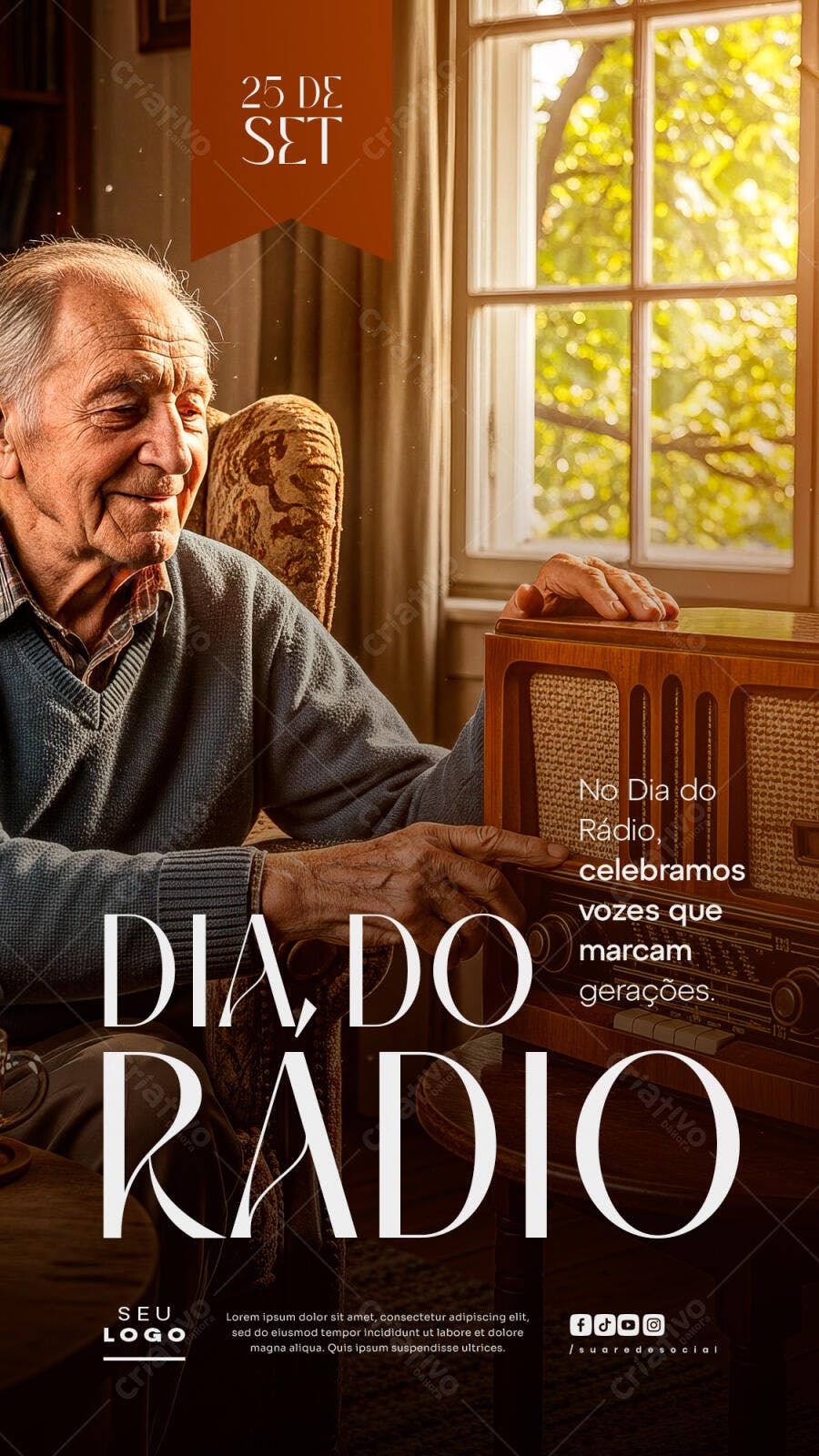 Flyer Dia do Rádio PSD Editável