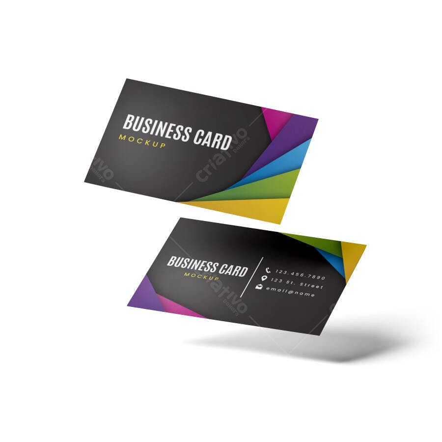 Mockup Cartão de Visita Moderno com Cores Vibrantes