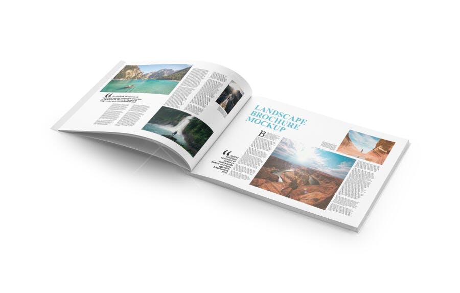 Mockup de Brochura Paisagística: Fotos de Alta Resolução