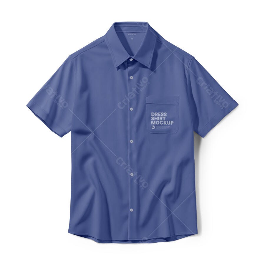 Mockup Camisa Social Azul-Marinho: Visual Realista