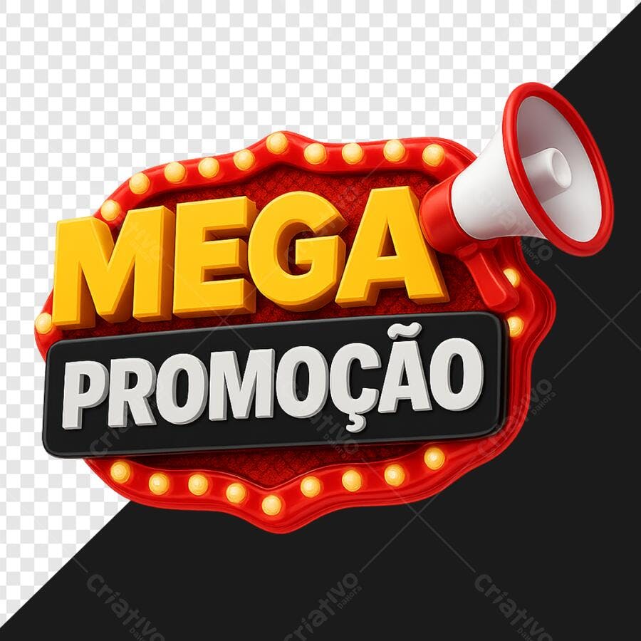 Banner Mega Promoção PNG com fundo transparente