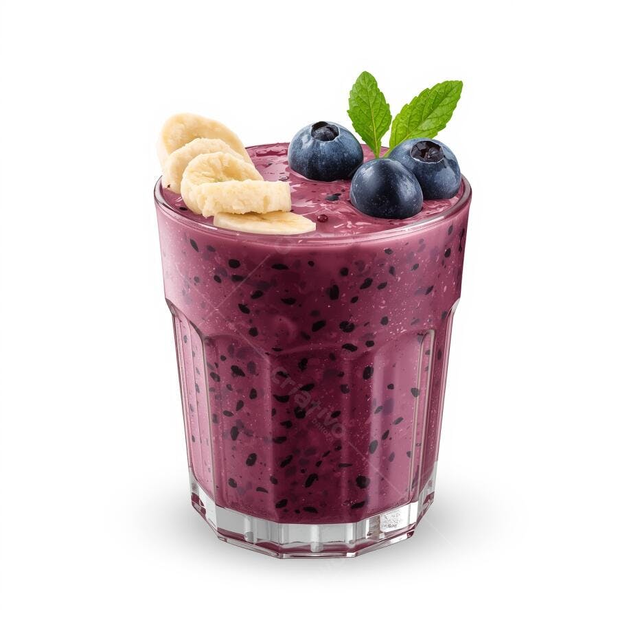 Smoothie de mirtilo com banana e chia