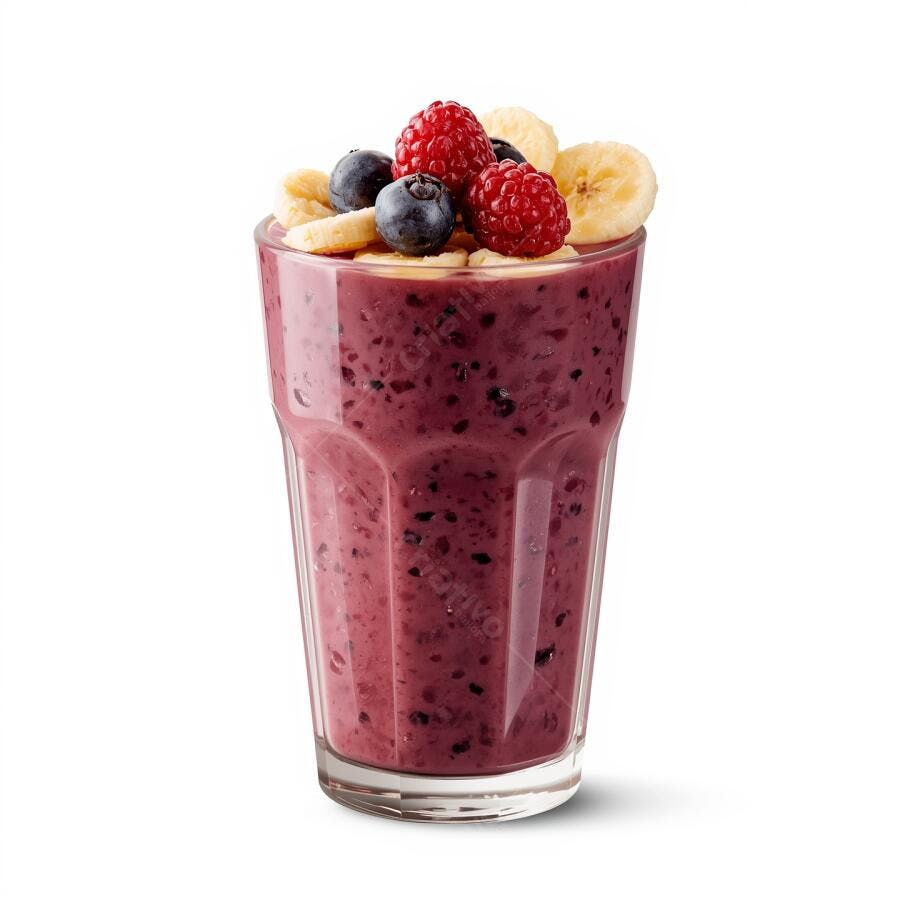 Smoothie de frutas vermelhas com banana