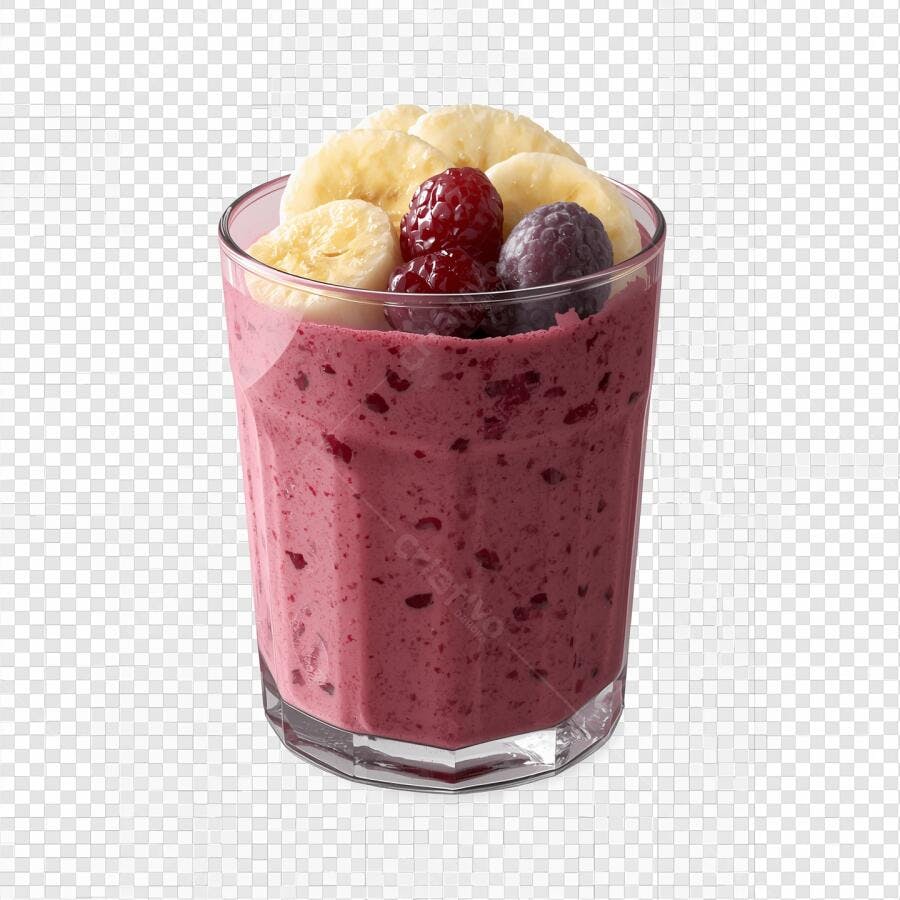 Smoothie de frutas vermelhas com banana