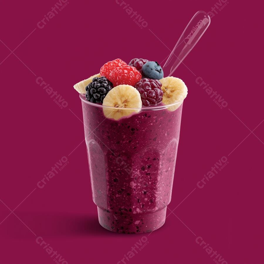 Smoothie de frutas vermelhas com banana