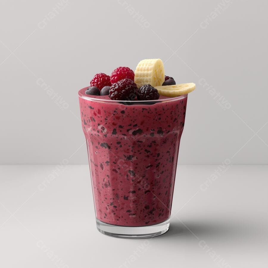 Smoothie de frutas vermelhas e banana