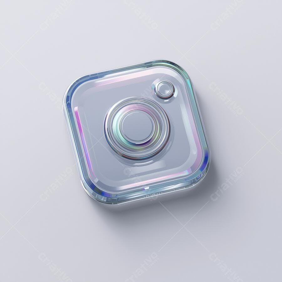 Ícone Instagram em vidro transparente