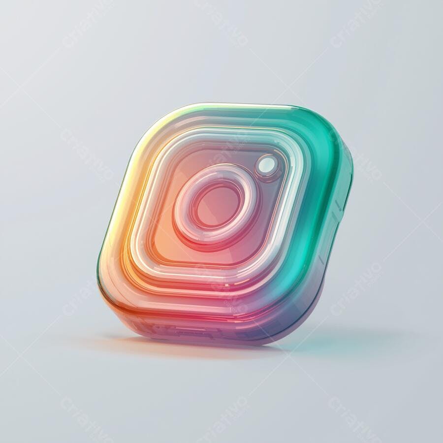 Logo Instagram em vidro colorido