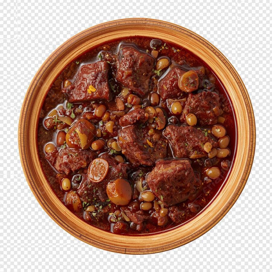 Estufado de carne com frutas secas e grãos