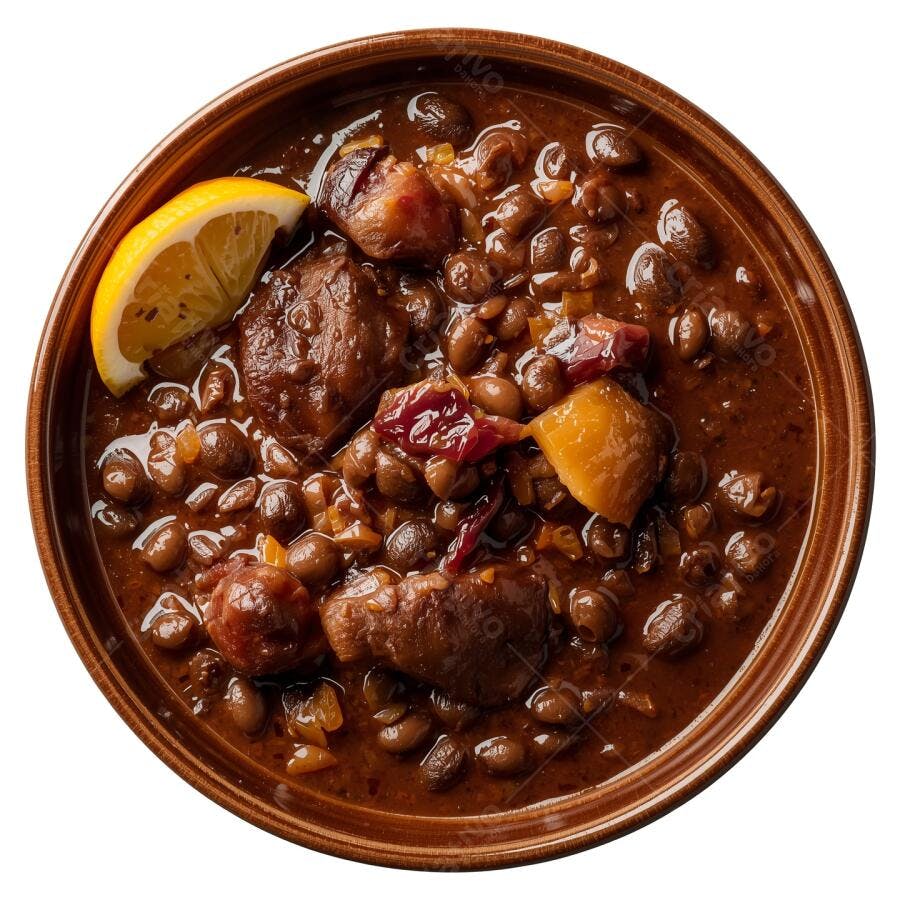 Prato de Feijão com Carne e Limão