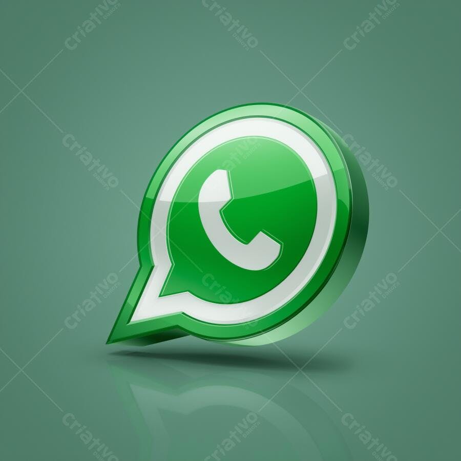 Ícone WhatsApp 3D Verde