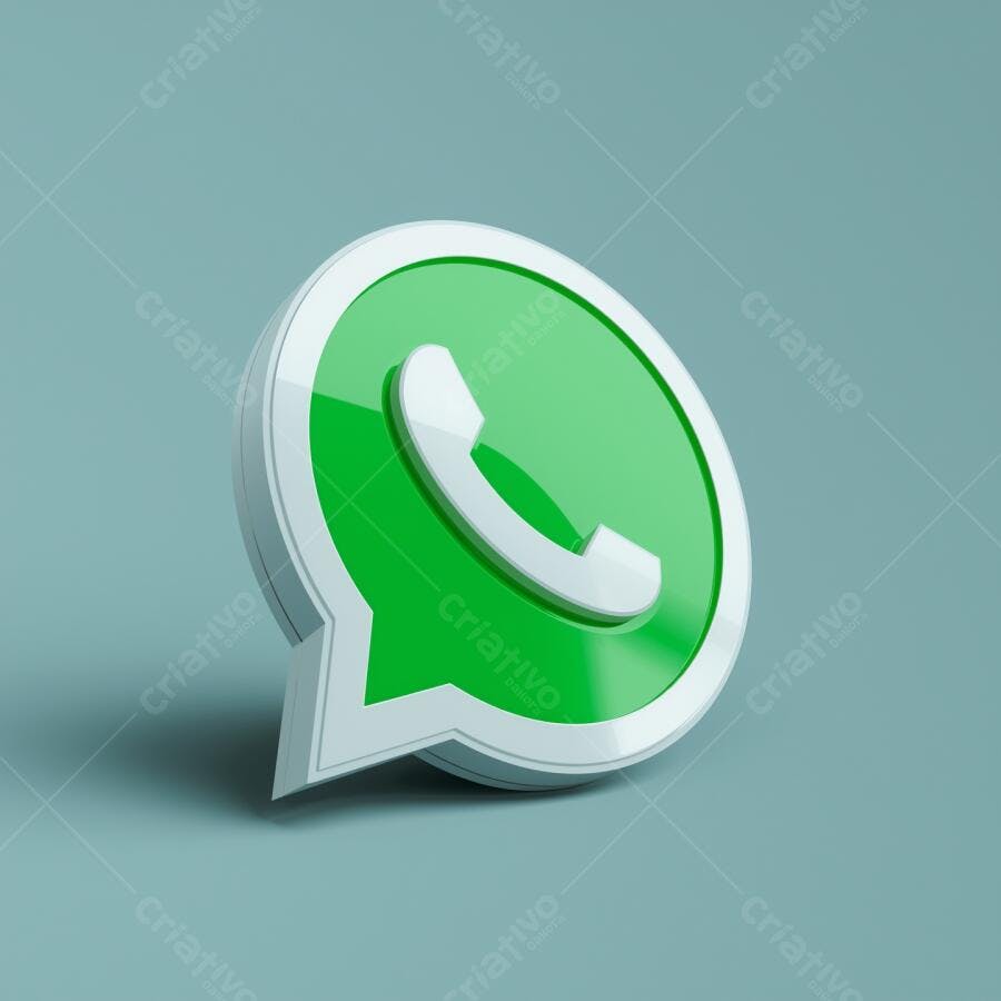 Logo WhatsApp 3D Verde e Branco