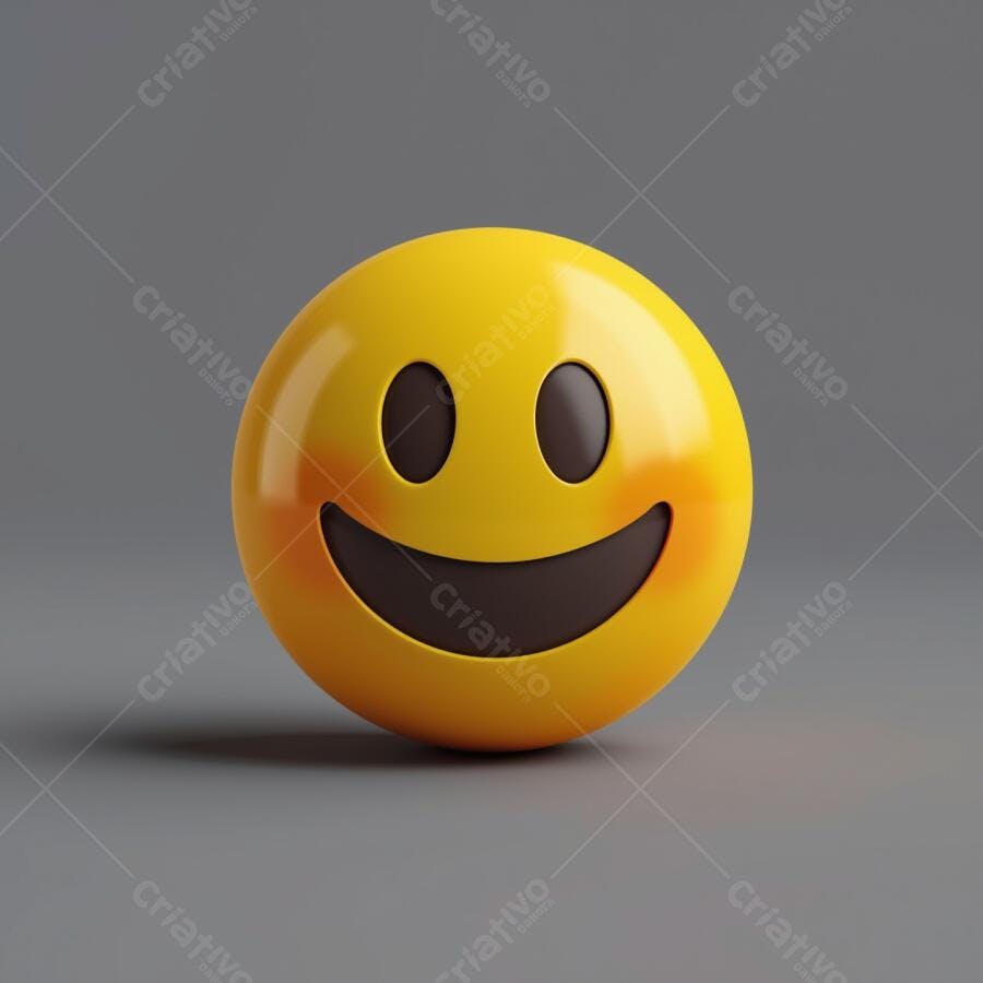 Emoji sorridente amarelo 3D